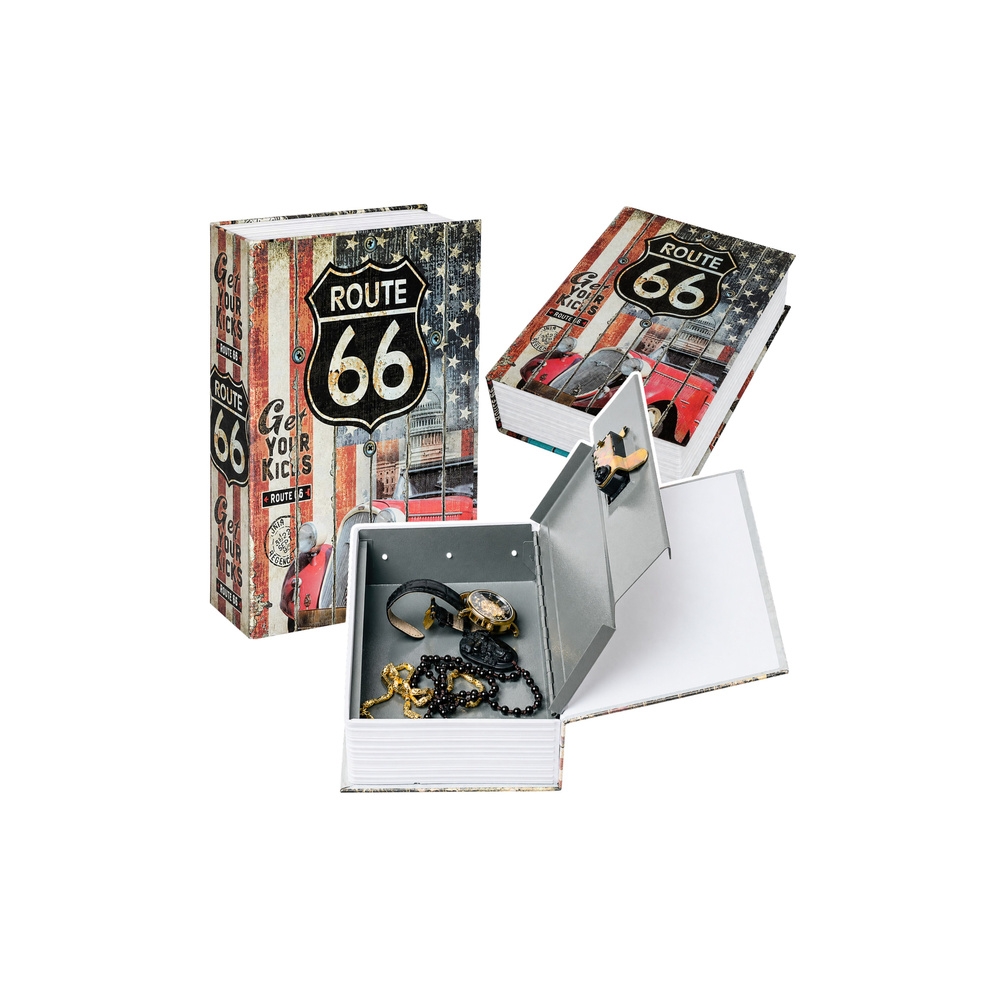 Książka Sejf Na Klucz Mała Kasetka Skrytka Na Pieniądze Route 66