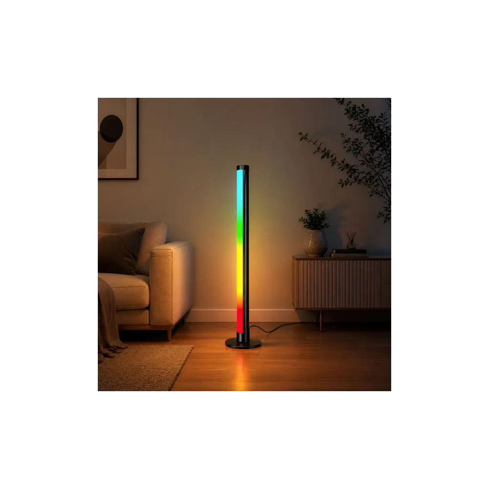 RGB kampinis stovas LED šviestuvas su muzikos režimu, valdomas per programėlę ir nuotolinio valdymo pultą, 90 cm-Namai, laisvala