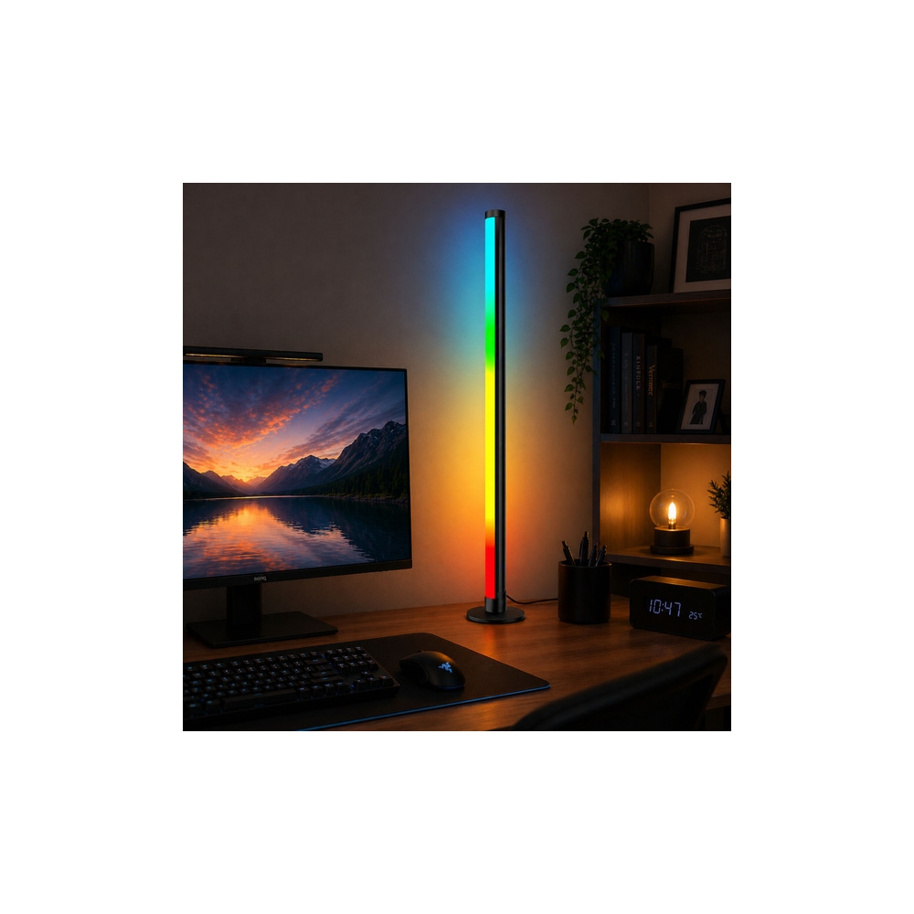 Lampa Podłogowa LED Narożna Stojąca RGB Tryb Muzyczny Aplikacja Pilot 90cm