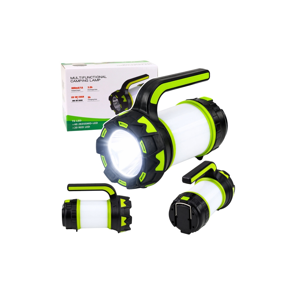 Latarka Lampa LED 2W1 Kempingowa Turystyczna Akumulatorowa Wielofunkcyjna