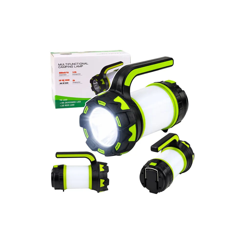 Latarka Lampa LED 2W1 Kempingowa Turystyczna Akumulatorowa Wielofunkcyjna