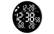 Zegar Ścienny Cyfrowy LED Data Temperatura Wilgotność Alarm Pilot 25 cm