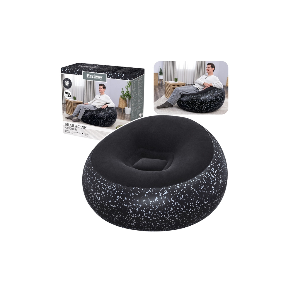 Pripučiamas fotelis Inflate A Chair Bestway 75153, juodas-Vaiko kambariui, Namai, laisvalaikis, turizmas, Pripučiami čiužiniai i