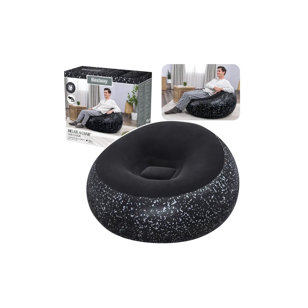 Pripučiamas fotelis Inflate A Chair Bestway 75153, juodas-Vaiko kambariui, Namai, laisvalaikis, turizmas, Pripučiami čiužiniai i