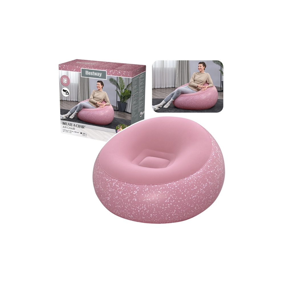 Fotel Dmuchany Siedzisko Różowy Inflate A Chair Bestway 75155