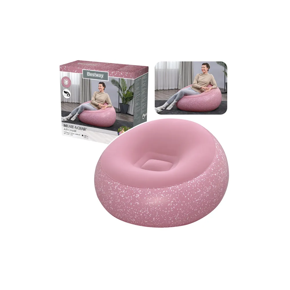 Pripučiamas fotelis Inflate A Chair Bestway 75155, rožinis-Vaiko kambariui, Namai, laisvalaikis, turizmas, Pripučiami čiužiniai 