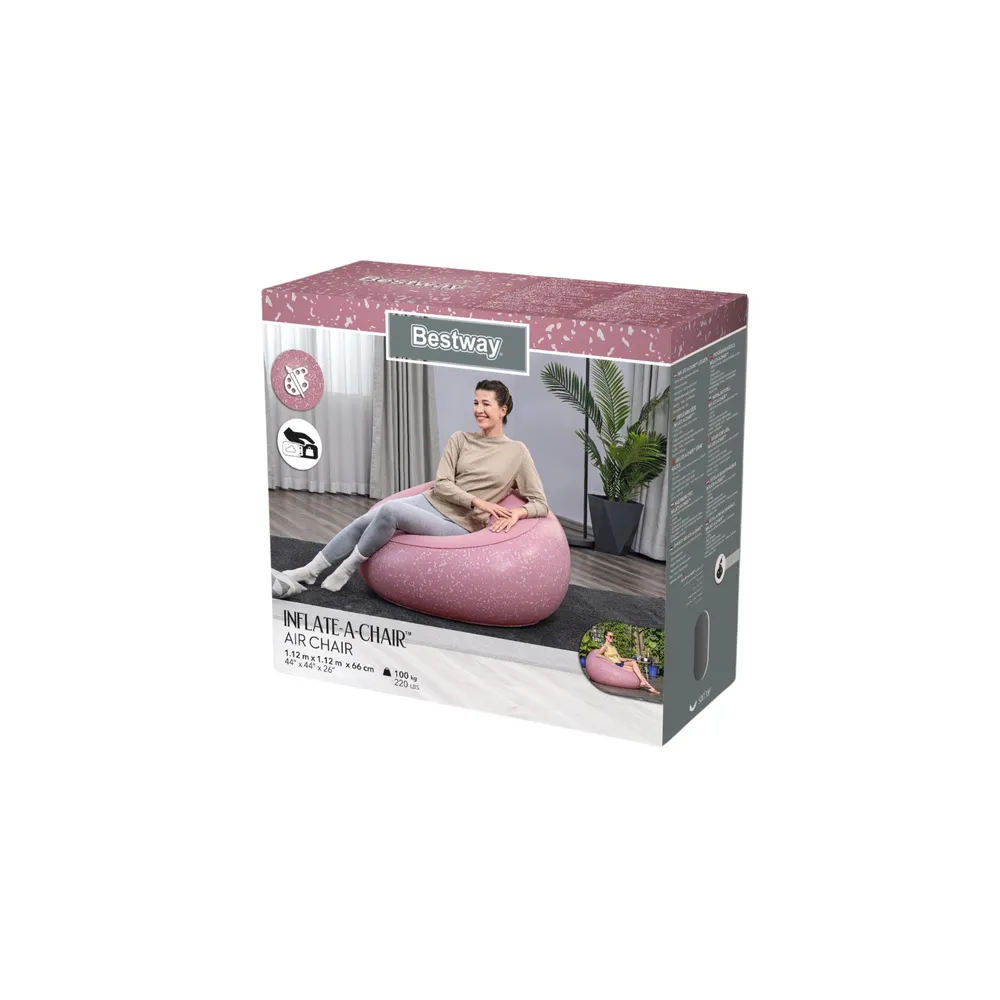 Fotel Dmuchany Siedzisko Różowy Inflate A Chair Bestway 75155