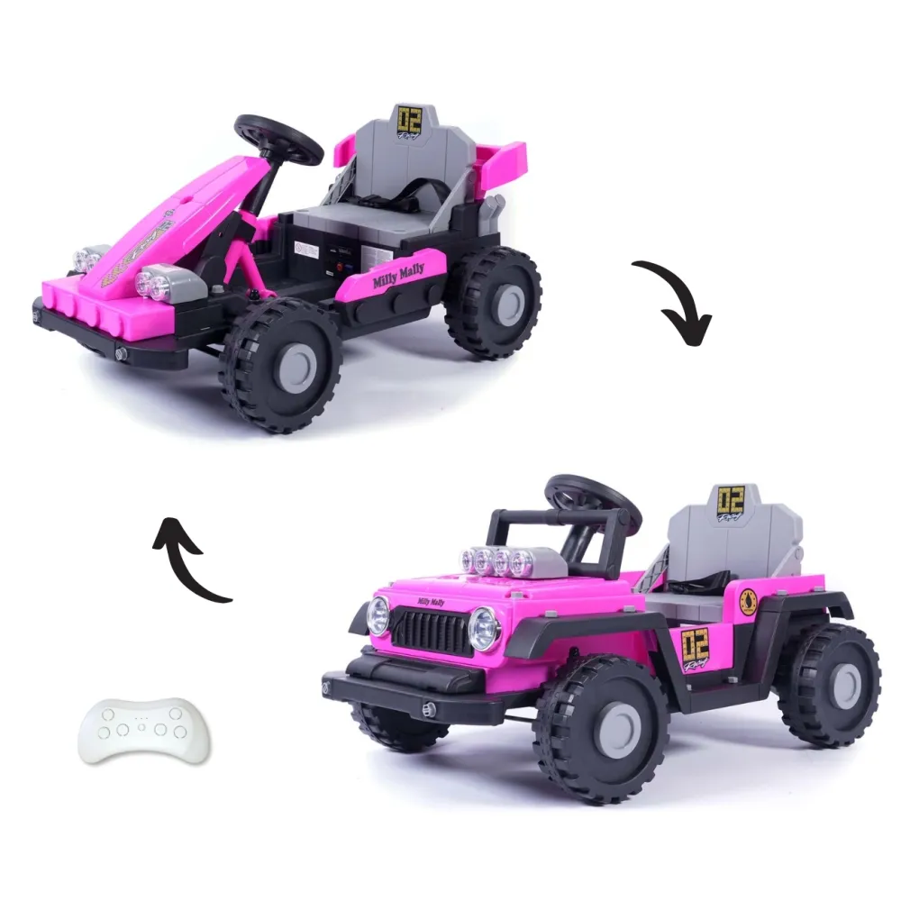 Elektromobilis Prime 2w1, Pink-Elektromobiliai vaikams, Mašinos-e-vaikas