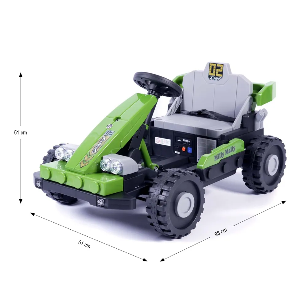 Elektromobilis Prime 2w1, Green-Elektromobiliai vaikams, Mašinos-e-vaikas