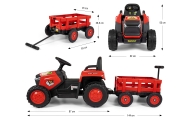 Elektrinis traktorius Rolly, Red-Elektromobiliai vaikams, Traktoriai-e-vaikas