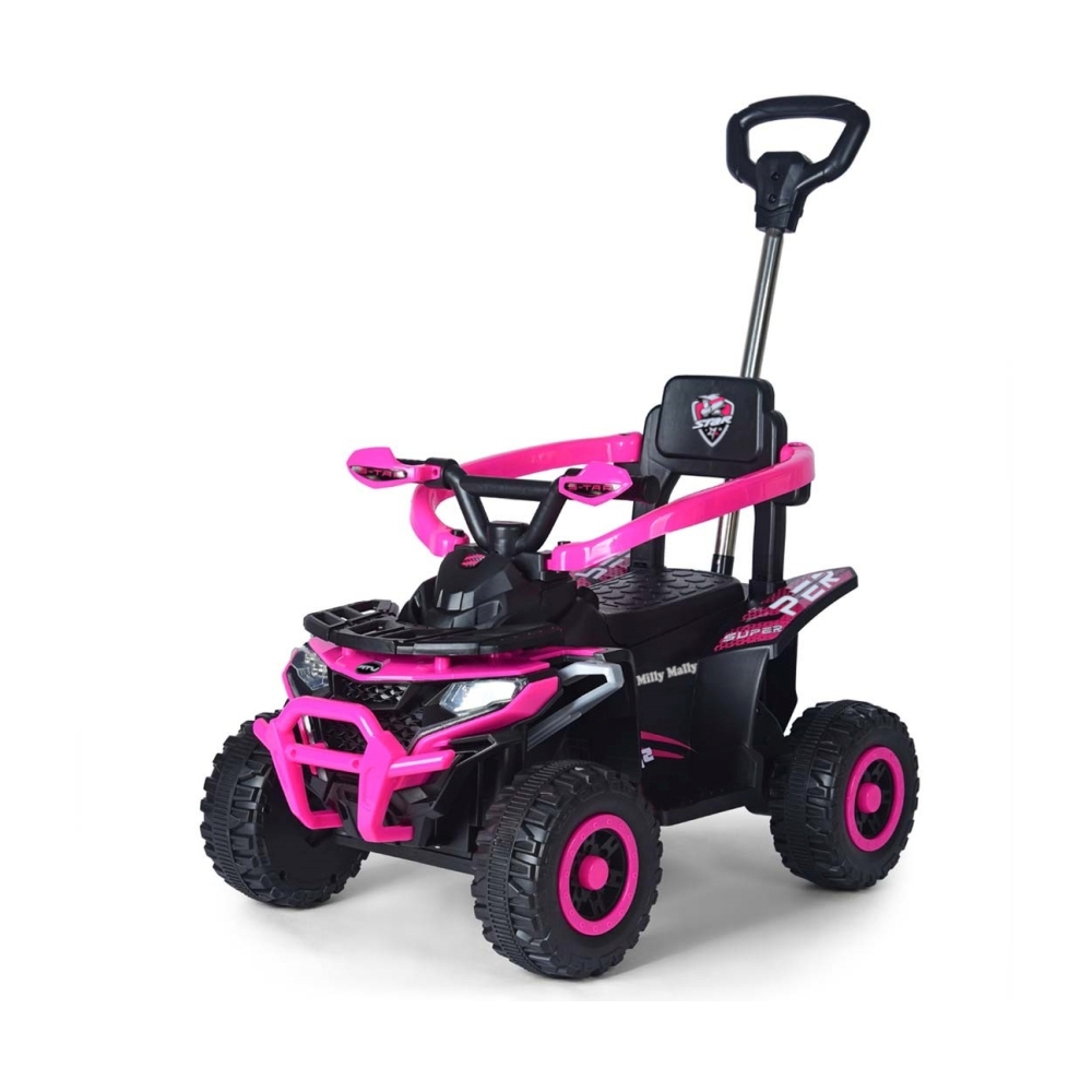Elektrinis keturratis su rankena Star ATV, Pink-Elektromobiliai vaikams, Keturračiai ir bagiai-e-vaikas