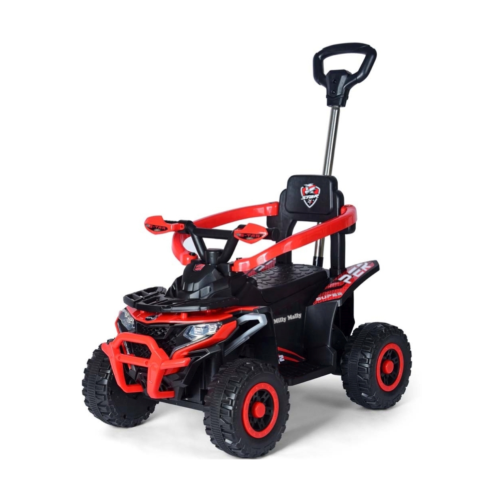 Elektrinis keturratis su rankena Star ATV, Red-Elektromobiliai vaikams, Keturračiai ir bagiai-e-vaikas