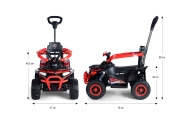 Elektrinis keturratis su rankena Star ATV, Red-Elektromobiliai vaikams, Keturračiai ir bagiai-e-vaikas