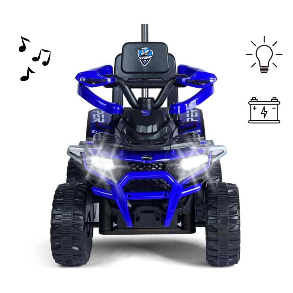 Elektrinis keturratis su rankena Star ATV, Blue-Elektromobiliai vaikams, Keturračiai ir bagiai-e-vaikas