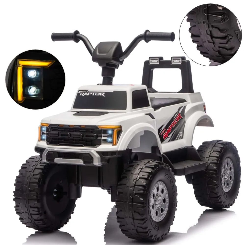 Elektromobilis Ford F-150 Raptor, White-Elektromobiliai vaikams, Mašinos-e-vaikas