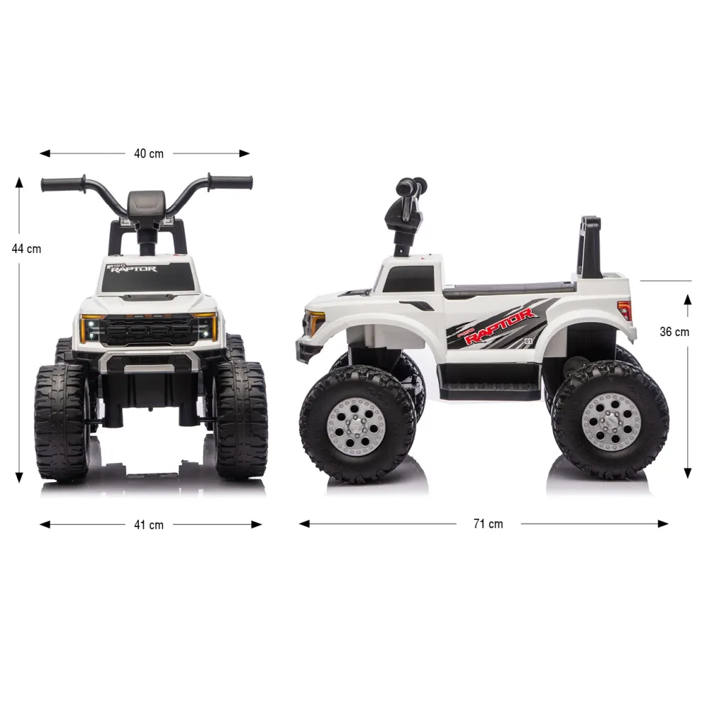 Elektromobilis Ford F-150 Raptor, White-Elektromobiliai vaikams, Mašinos-e-vaikas