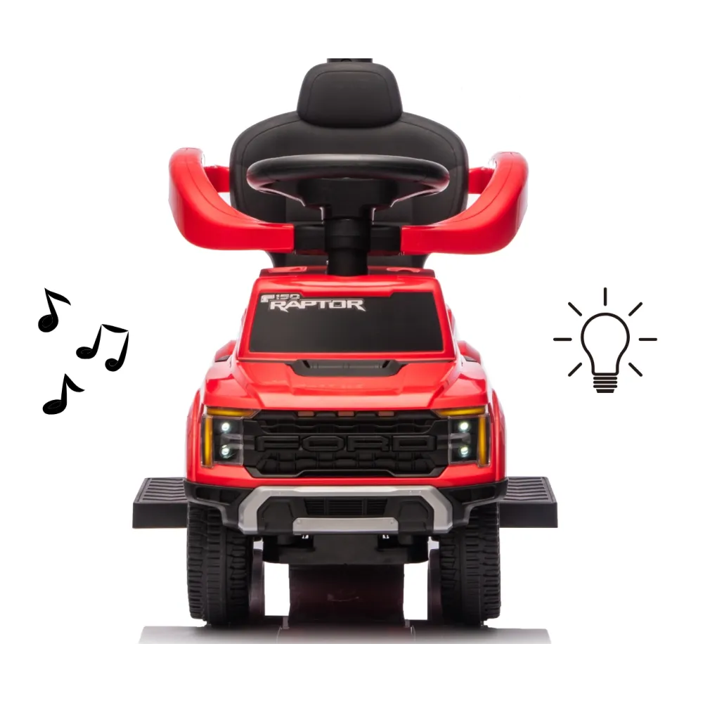 Paspiriama mašinėlė su rankena Ford F-150 3w1, raudona-Judėjimui, Paspiriamosios mašinėlės ir jų priedai, Paspiriamos mašinėlės-