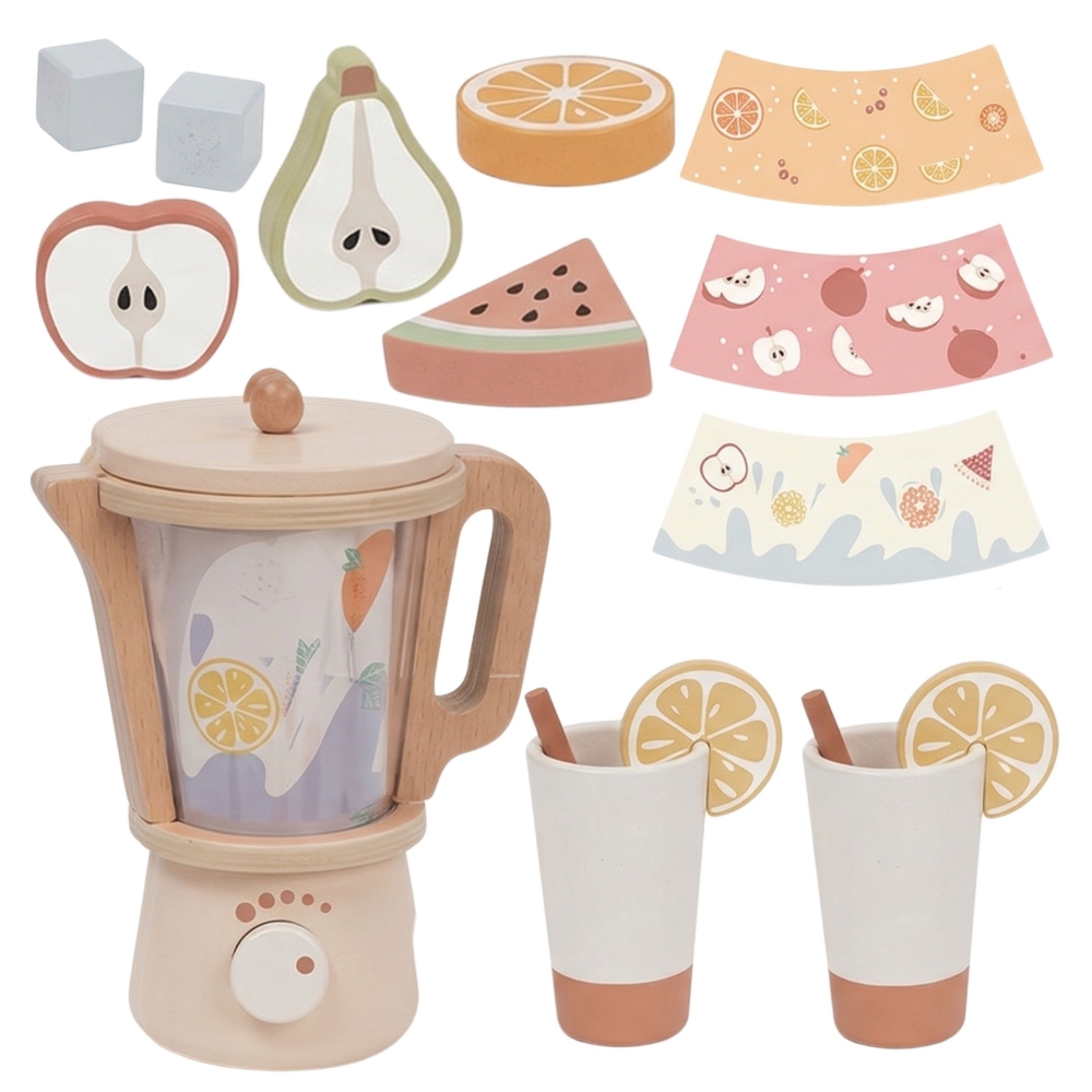 Medinis maišytuvo rinkinys TOOKY TOY su priedais – 18 dalių rinkinys-Žaislai, Profesijos, buities žaislai, Mediniai, Mažiesiems 