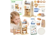 Medinis kavos rinkinys TOOKY TOY Barista Express-Žaislai, Profesijos, buities žaislai, Mediniai, Mažiesiems kulinarams-e-vaikas