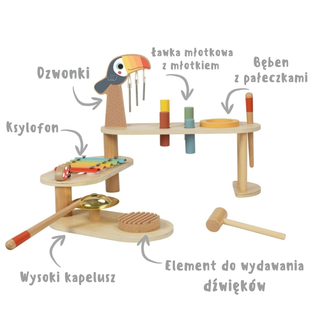 Mokomasis muzikinis stalelis TOOKY TOY Tukanas-LEKER-e-vaikas
