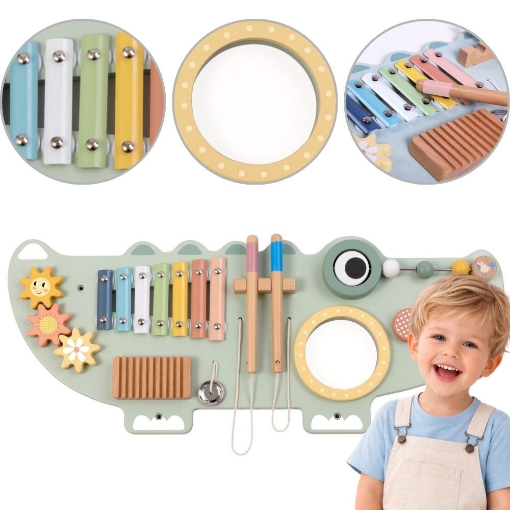 Medinė edukacinė lenta TOOKY TOY Krokodilas-LEKER-e-vaikas