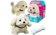 WOOPIE Interactive Plush Dog with Bone Bichon Golden Retriever					