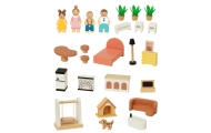 TOOKY TOY Wooden Doll House 25 Pieces					