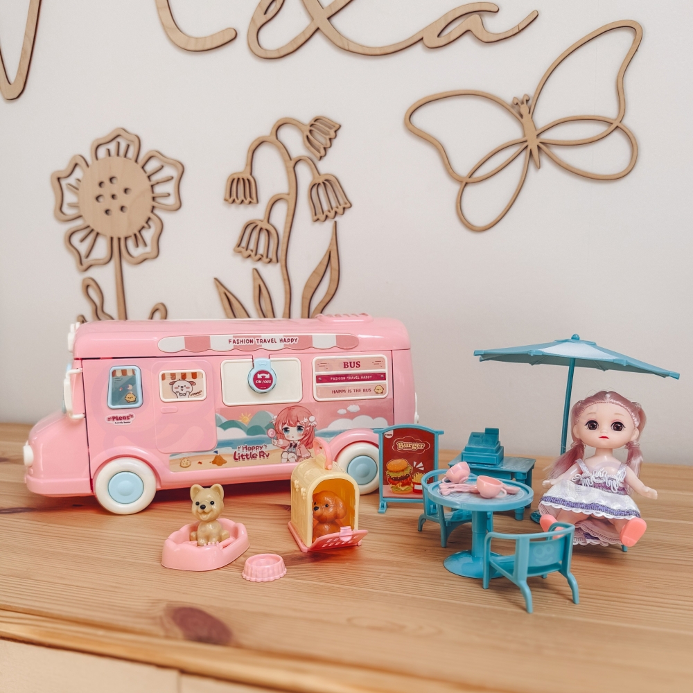 Lėlių namelio rinkinys WOOPIE Camper 2-in-1 XXL-Žaislai, Lėlių namai ir baldai-e-vaikas