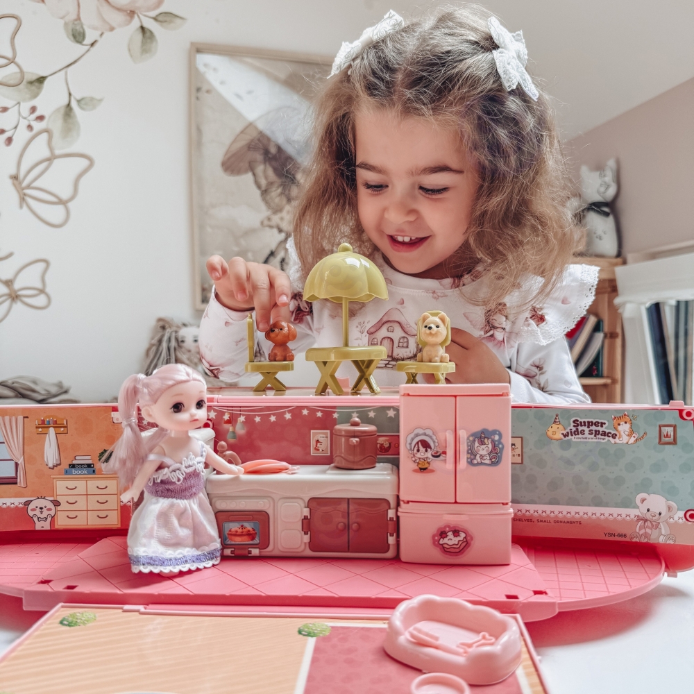 Lėlių namelio rinkinys WOOPIE Camper 2-in-1 XXL-Žaislai, Lėlių namai ir baldai-e-vaikas