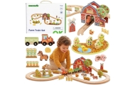 TOOKY TOY Wooden Farm Train Set 48 pcs.					