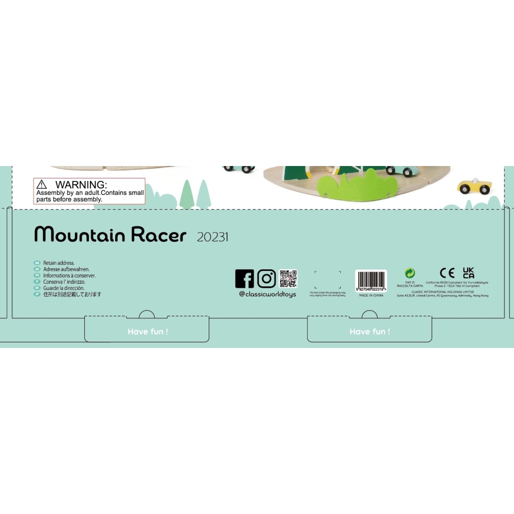 CLASSIC WORLD Wooden Car Track "Mountain Race"					