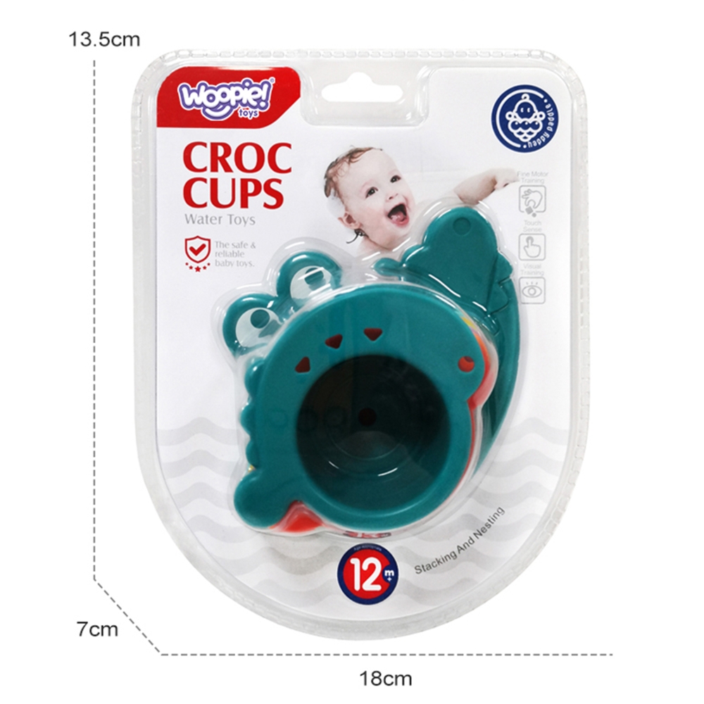 Vonios žaislas WOOPIE BABY Krokodilas su puodeliais-Žaislai, Vonios žaislai-e-vaikas
