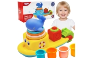 WOOPIE BABY Water Toy Ship Whale Overflow Cups					