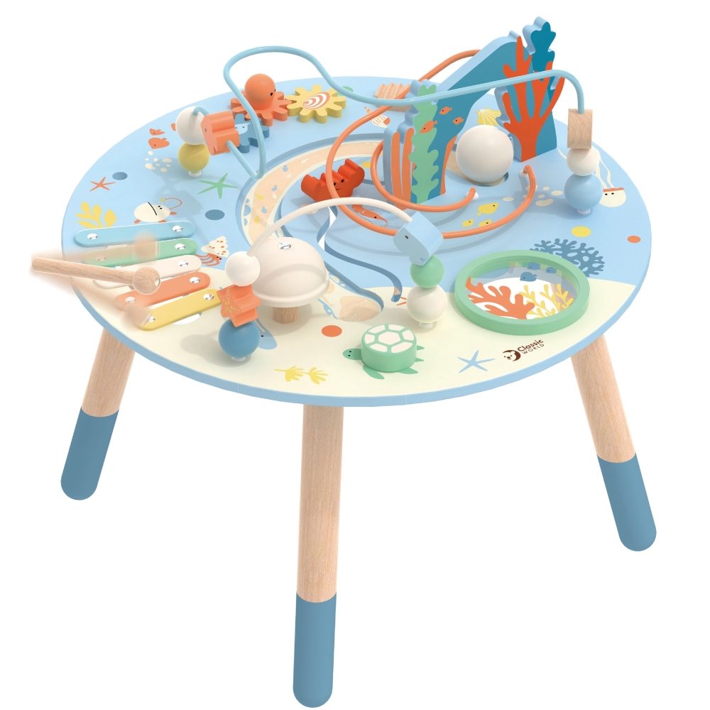 CLASSIC WORLD Wooden Activity Table "Sea Life" Musical and Educational 