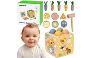 Medinis edukacinis kubas TOOKY TOY su spyruoklėmis 5-in-1-LEKER-e-vaikas