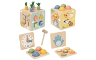 TOOKY TOY Wooden Spring Educational Cube 5-in-1					