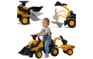 Paspiriamas traktorius FALK JCB su priekaba, grėbliu ir kastuvu, tyliais ratais, 1–3 metai-Judėjimui, Paspiriamosios mašinėlės i