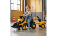 Paspiriamas traktorius FALK JCB su priekaba, grėbliu ir kastuvu, tyliais ratais, 1–3 metai-Judėjimui, Paspiriamosios mašinėlės i