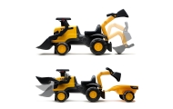 FALK Ride-on JCB Tractor with Trailer, Rake and Shovel, Silent Wheels, 1-3 Years					