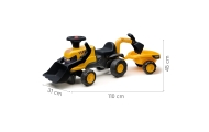 Paspiriamas traktorius FALK JCB su priekaba, grėbliu ir kastuvu, tyliais ratais, 1–3 metai-Judėjimui, Paspiriamosios mašinėlės i