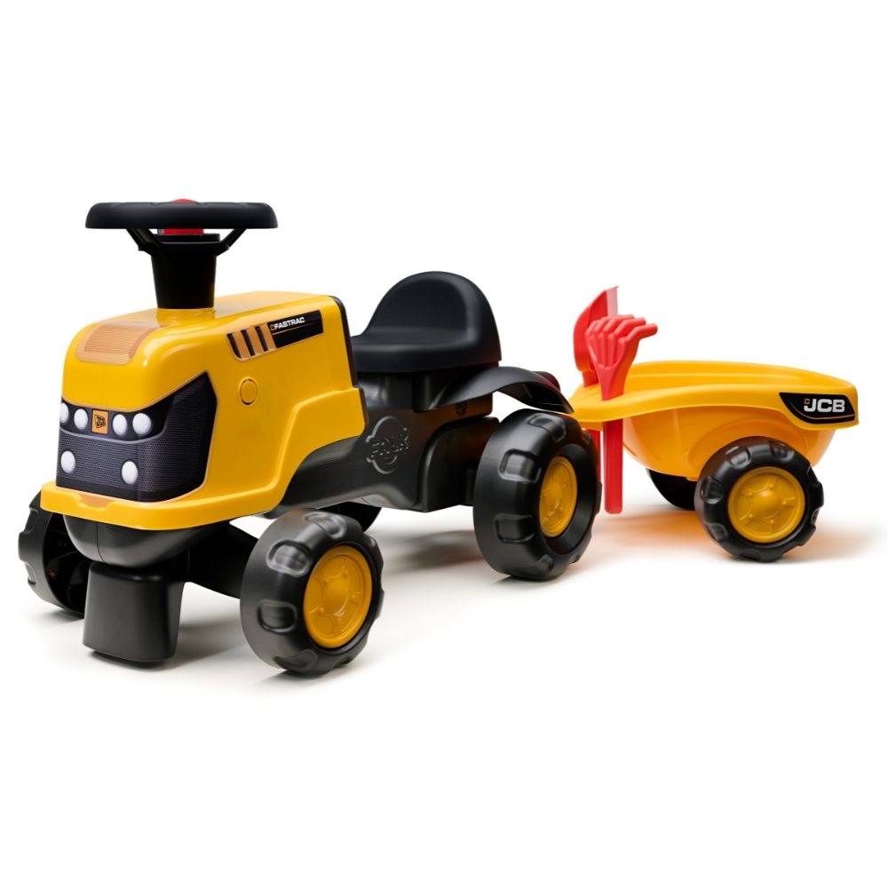 Paspiriamas traktorius su priekaba FALK JCB Fastrac su kastuvu ir grėbliu, 1–3 metai-Judėjimui, Paspiriamosios mašinėlės ir jų p