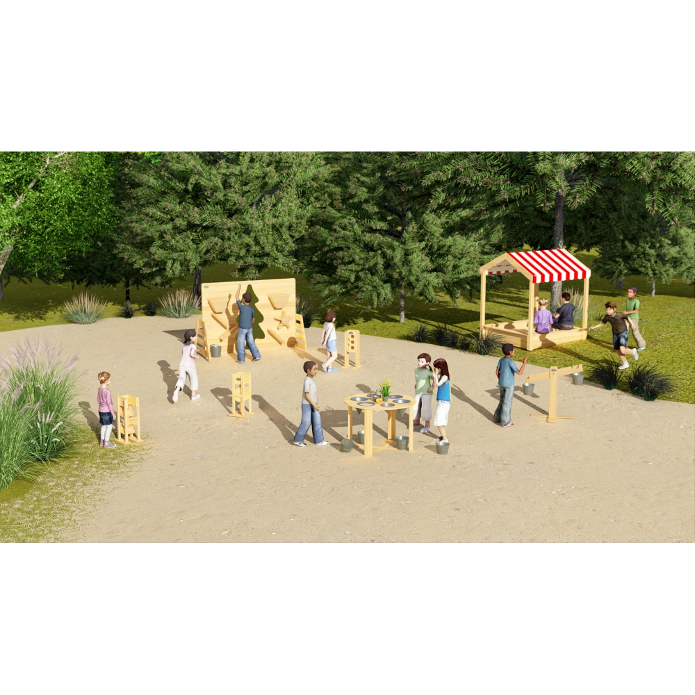 CLASSIC WORLD EDU Educational Garden Table 6 Functions Playing with Sand, Liquid, and Stones 