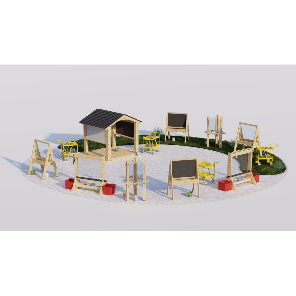 CLASSIC WORLD EDU Set Double-Sided Painting Board Easel with Water Pump 