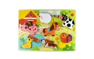 TOOKY TOY Wooden Montessori Puzzle Animals Farm Match Shapes					