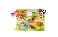 Medinė dėlionė Montessori TOOKY TOY Gyvūnų ferma-LEKER-e-vaikas