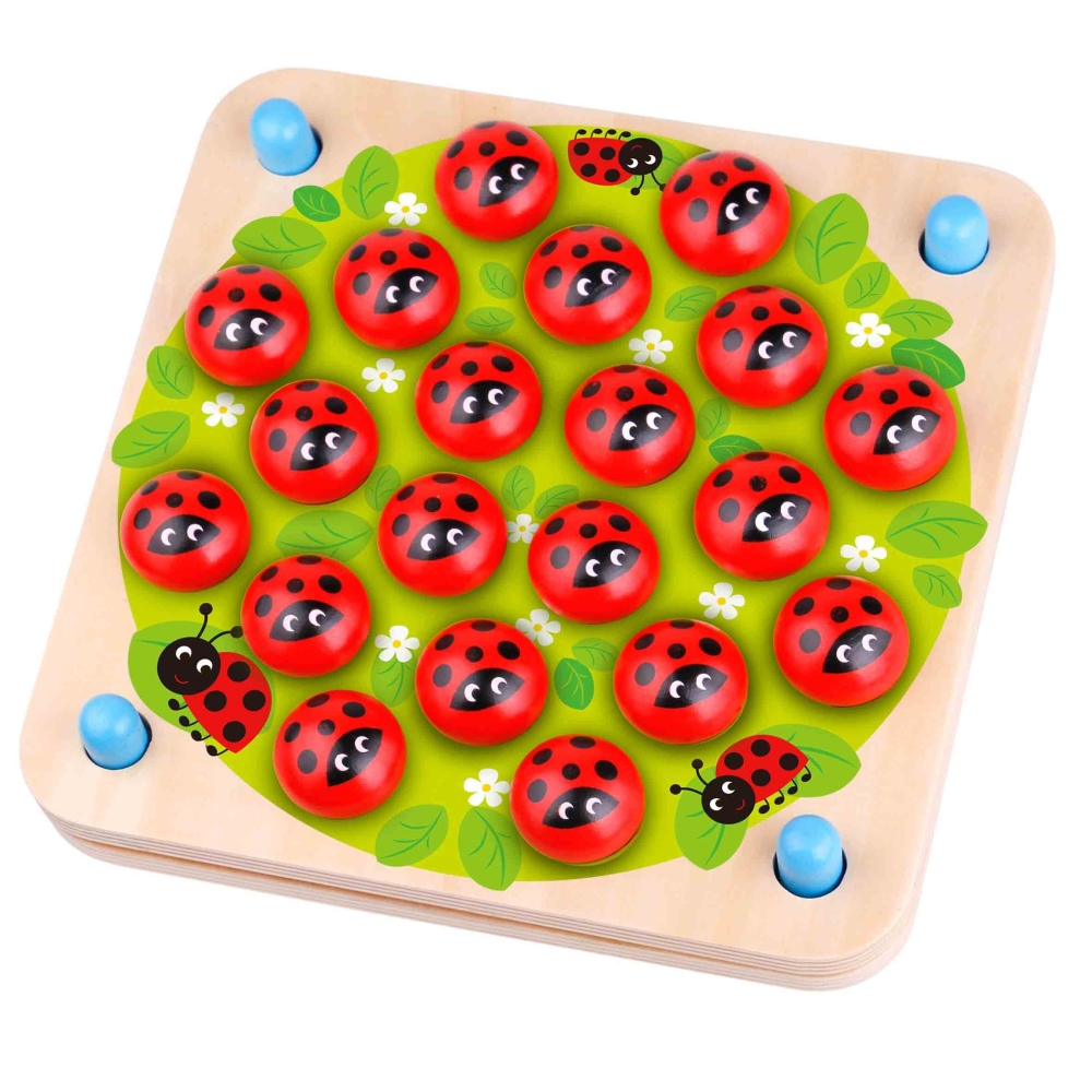 WOOPIE GREEN Memory Wooden Educational Memory Game Ladybug Puzzle 
