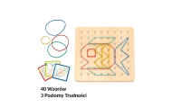 WOOPIE GREEN Geoplan with Rubber Bands Wooden Puzzle 69 Pieces FSC Certified					