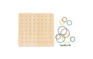 WOOPIE GREEN Geoplan with Rubber Bands Wooden Puzzle 69 Pieces FSC Certified					