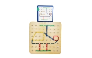 WOOPIE GREEN Geoplan with Rubber Bands Wooden Puzzle 69 Pieces FSC Certified					