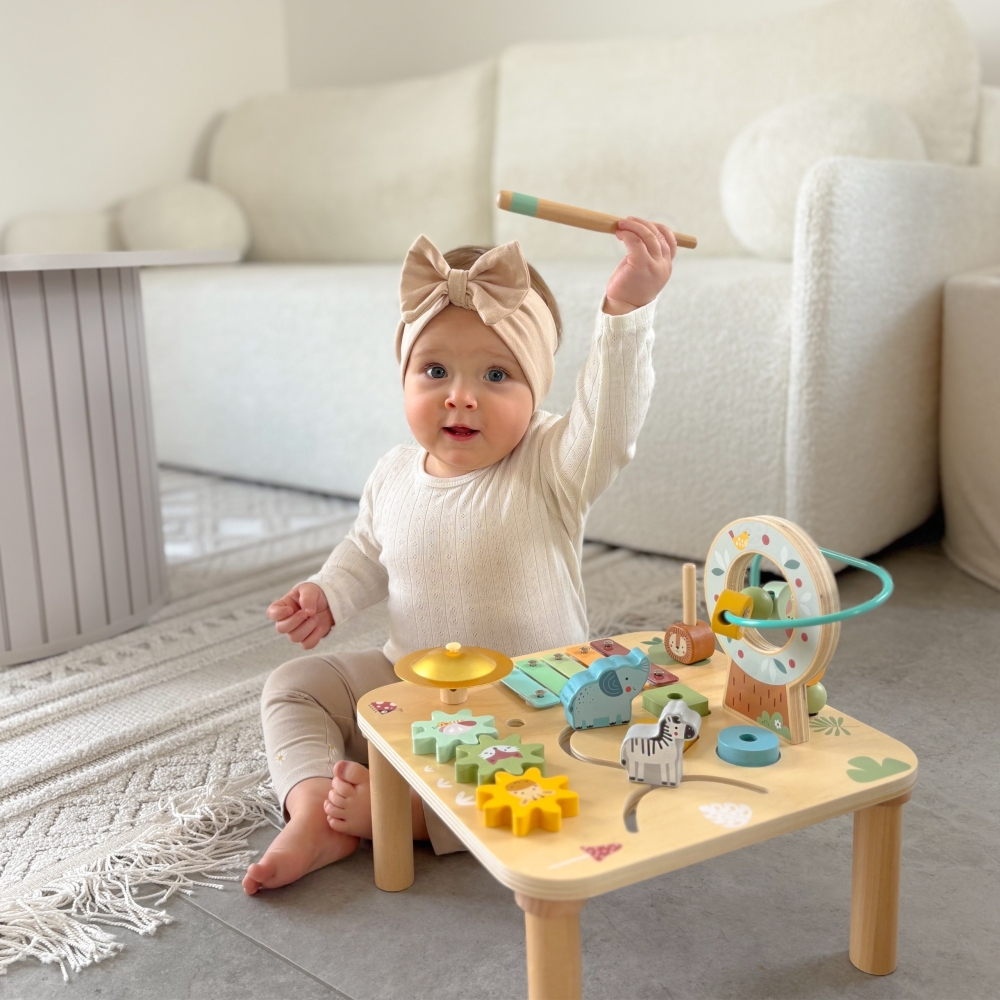 WOOPIE GREEN Wooden Educational Table Musical Sensory Maze 5 in 1 